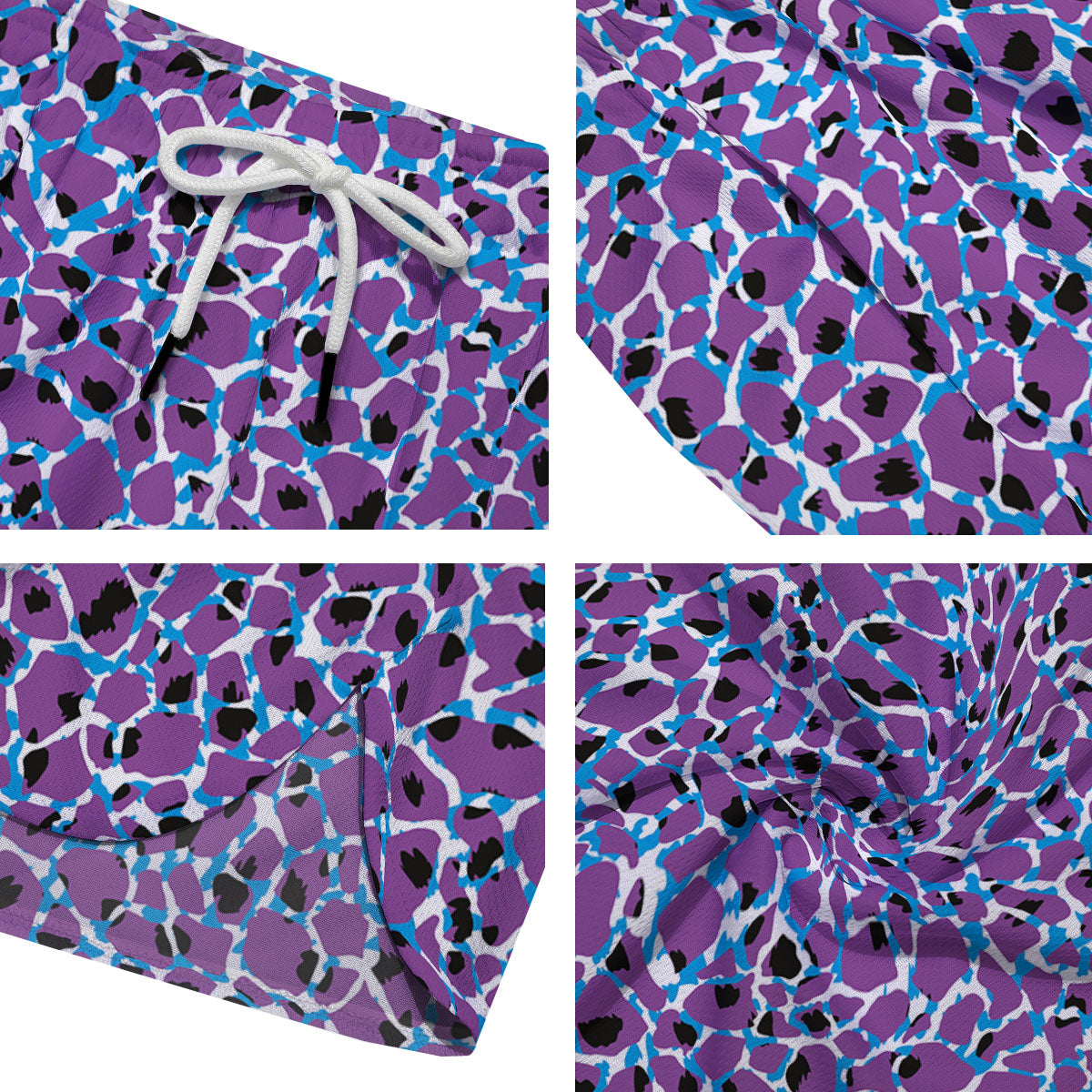 Giraffe Teal And Purple Print Pattern Men's Running Shorts-grizzshop