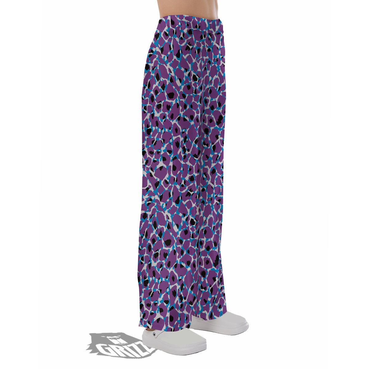Giraffe Teal And Purple Print Pattern Pajama Pants-grizzshop