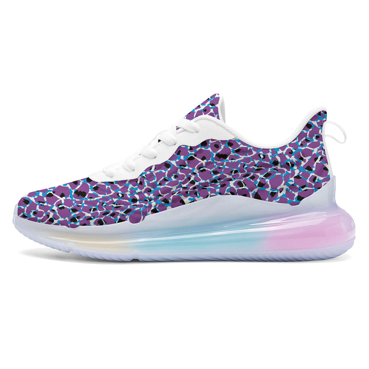 Giraffe Teal And Purple Print Pattern Running Sneakers-grizzshop