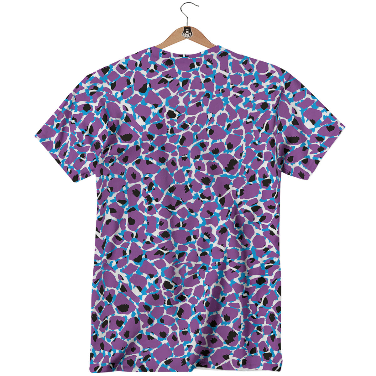 Giraffe Teal And Purple Print Pattern T-Shirt-grizzshop