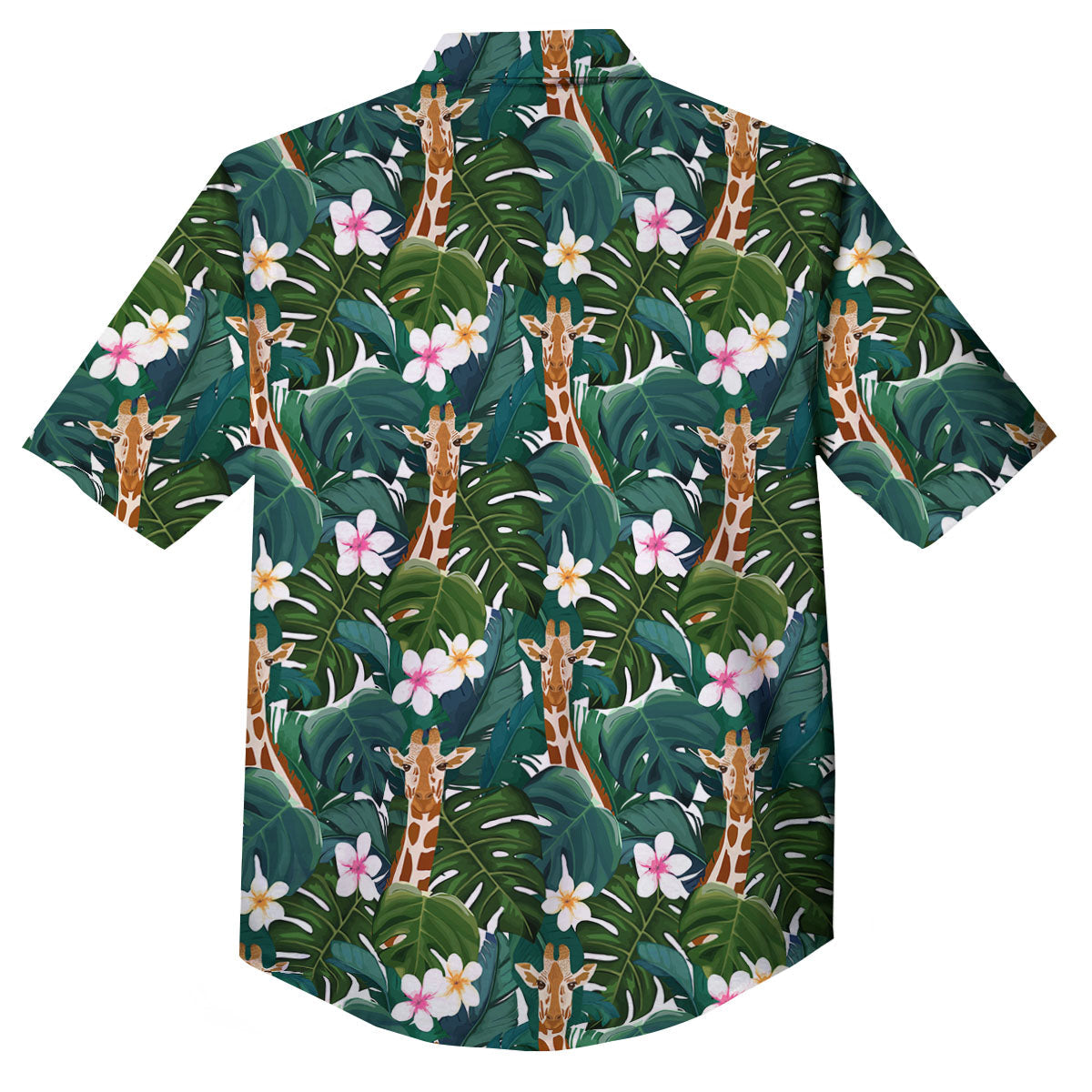 Giraffe Tropical Print Pattern Button Up Shirt-grizzshop