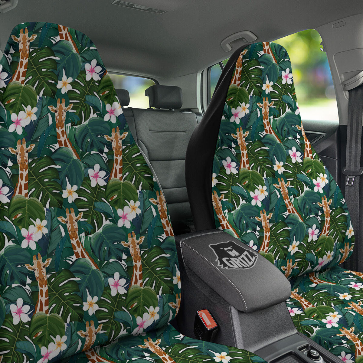 Giraffe Tropical Print Pattern Car Seat Covers-grizzshop