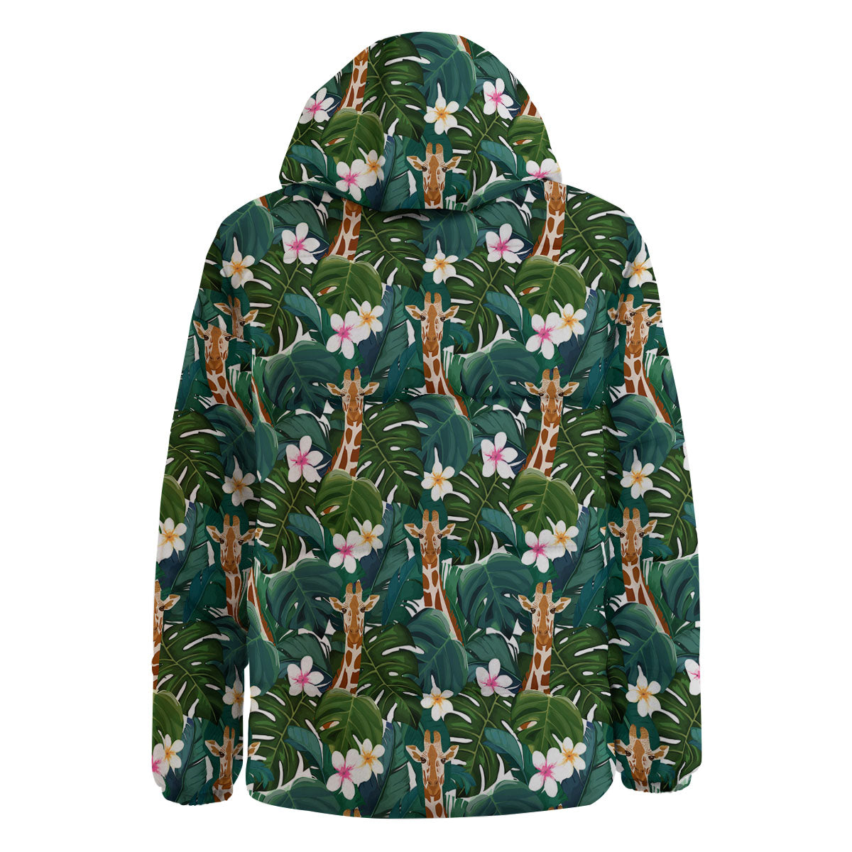 Giraffe Tropical Print Pattern Down Jacket-grizzshop