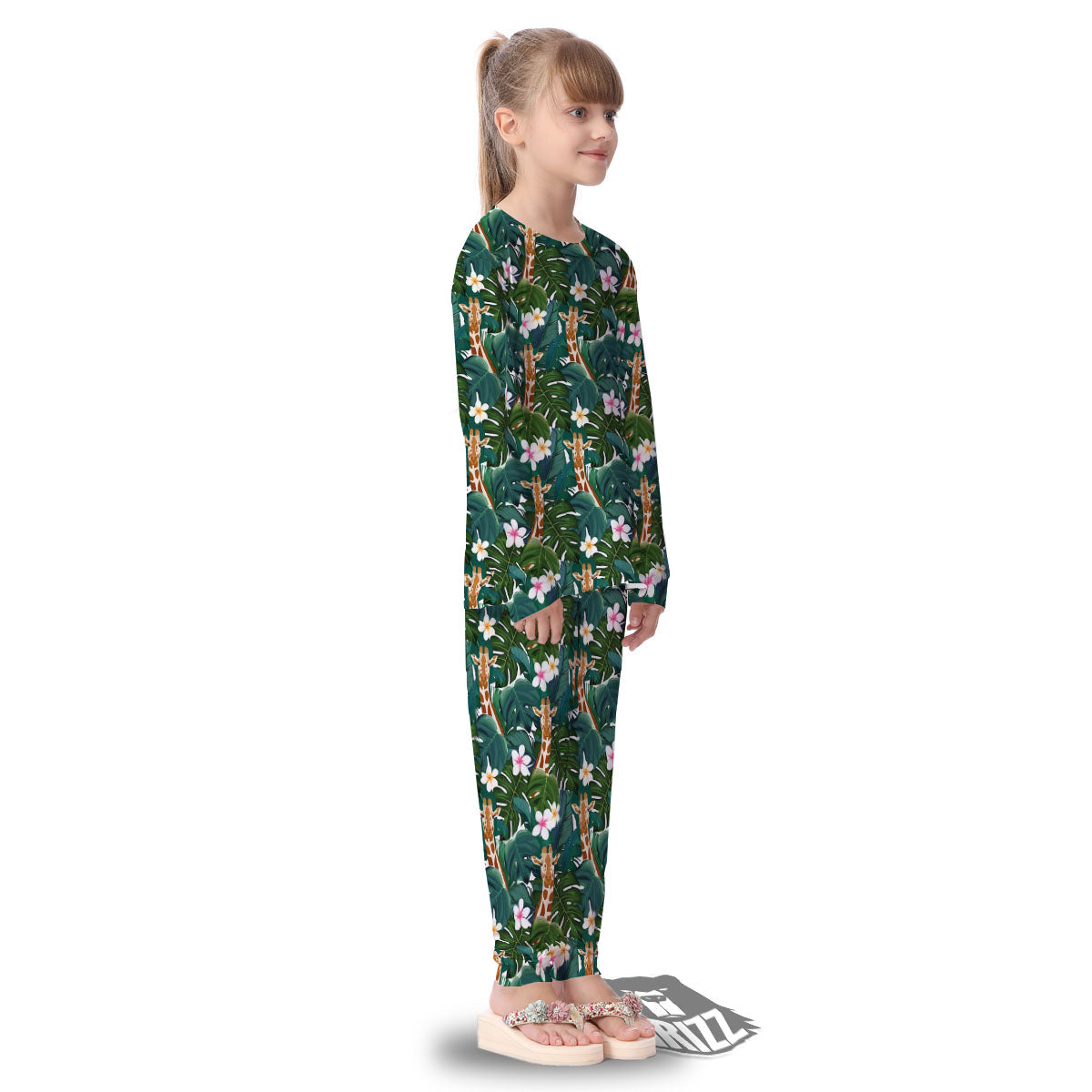 Giraffe Tropical Print Pattern Kid's Pajamas-grizzshop