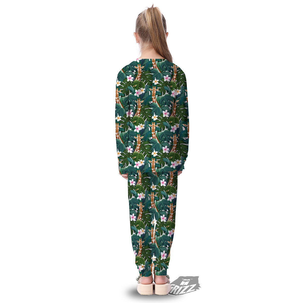 Giraffe Tropical Print Pattern Kid's Pajamas-grizzshop