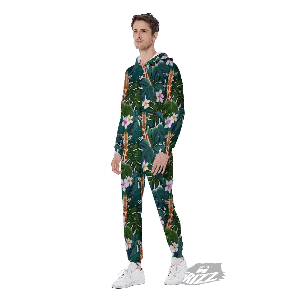 Giraffe Tropical Print Pattern Men's Jumpsuit-grizzshop