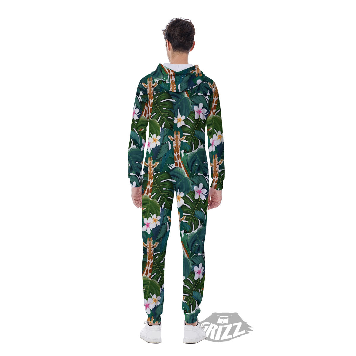 Giraffe Tropical Print Pattern Men's Jumpsuit-grizzshop