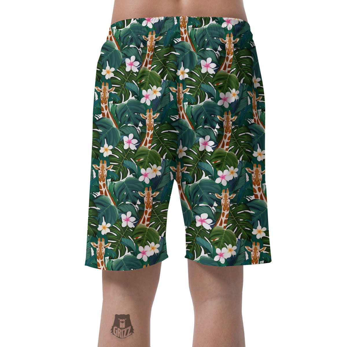 Giraffe Tropical Print Pattern Men's Shorts-grizzshop