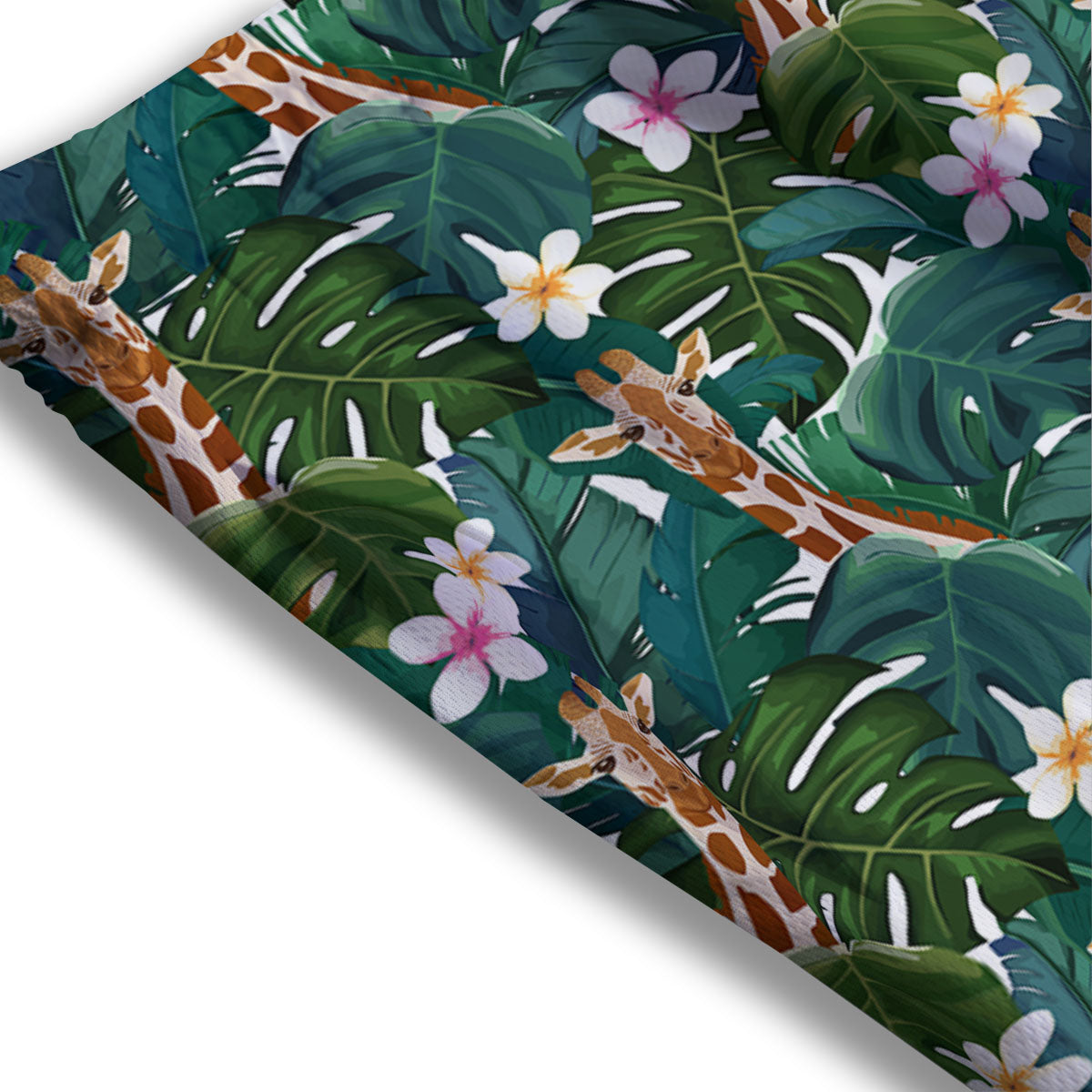 Giraffe Tropical Print Pattern Mesh Shorts-grizzshop