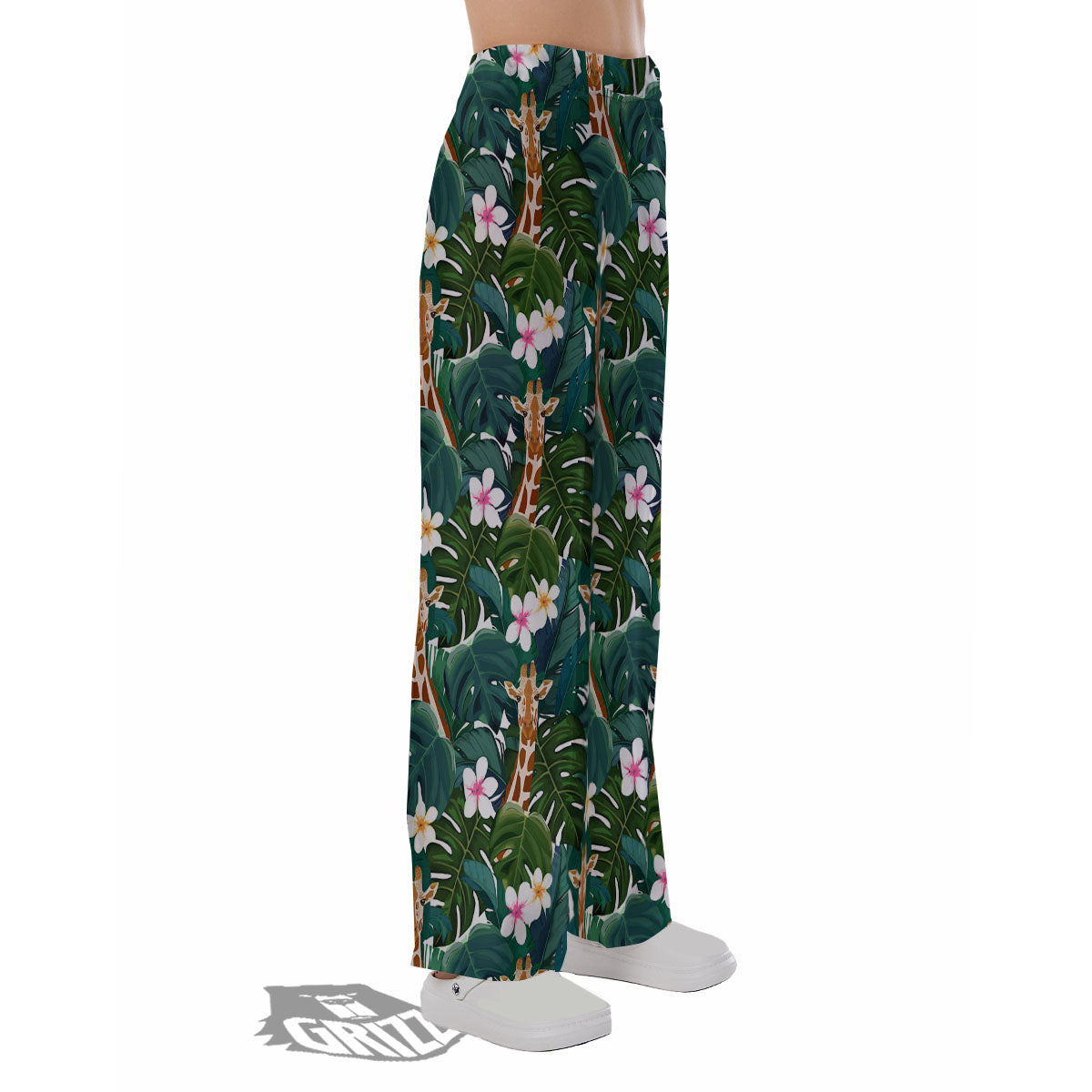 Giraffe Tropical Print Pattern Pajama Pants-grizzshop