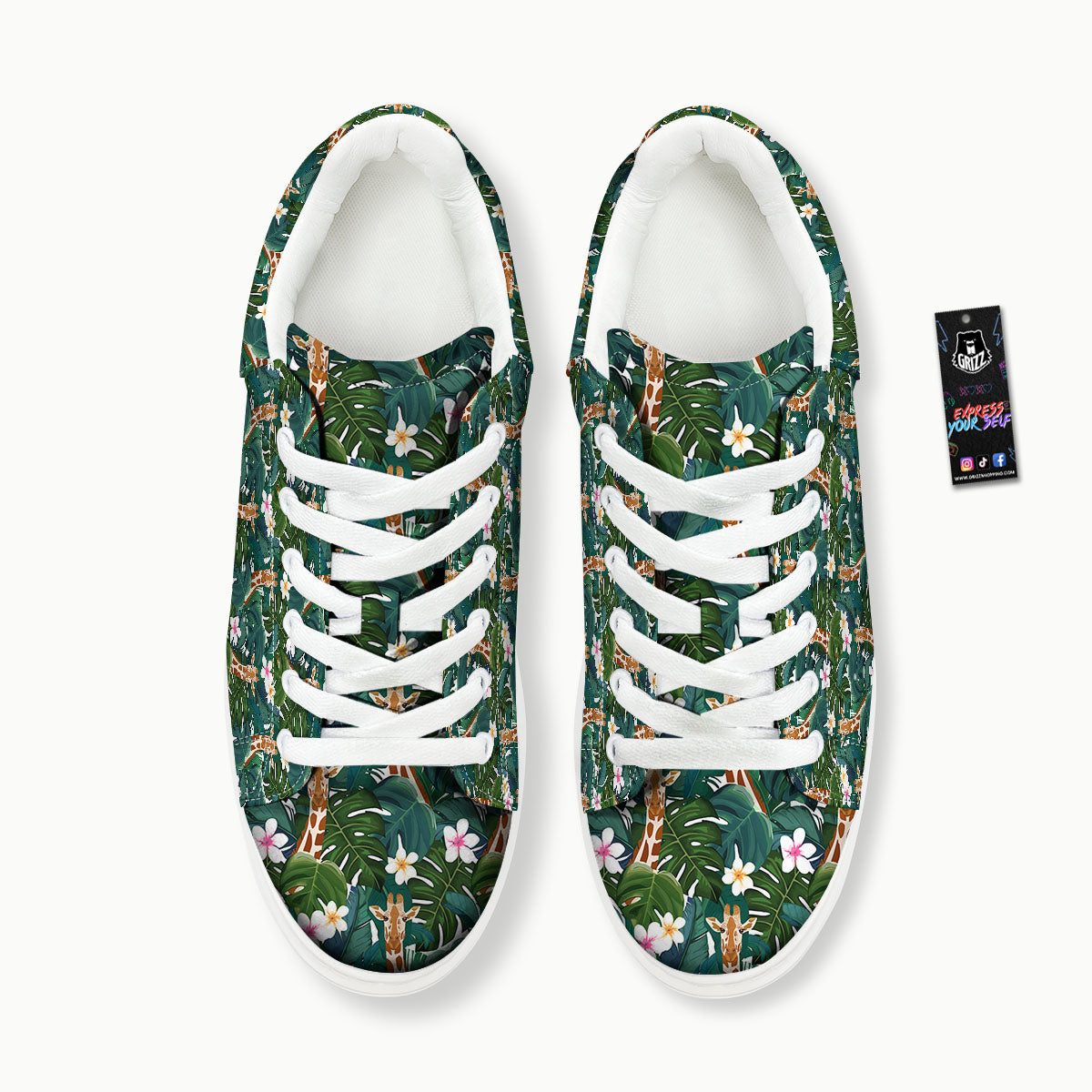 Giraffe Tropical Print Pattern Platform Shoes-grizzshop