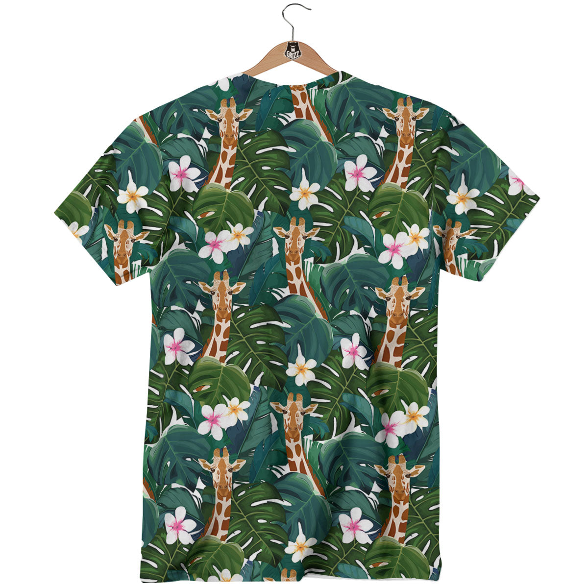 Giraffe Tropical Print Pattern T-Shirt-grizzshop