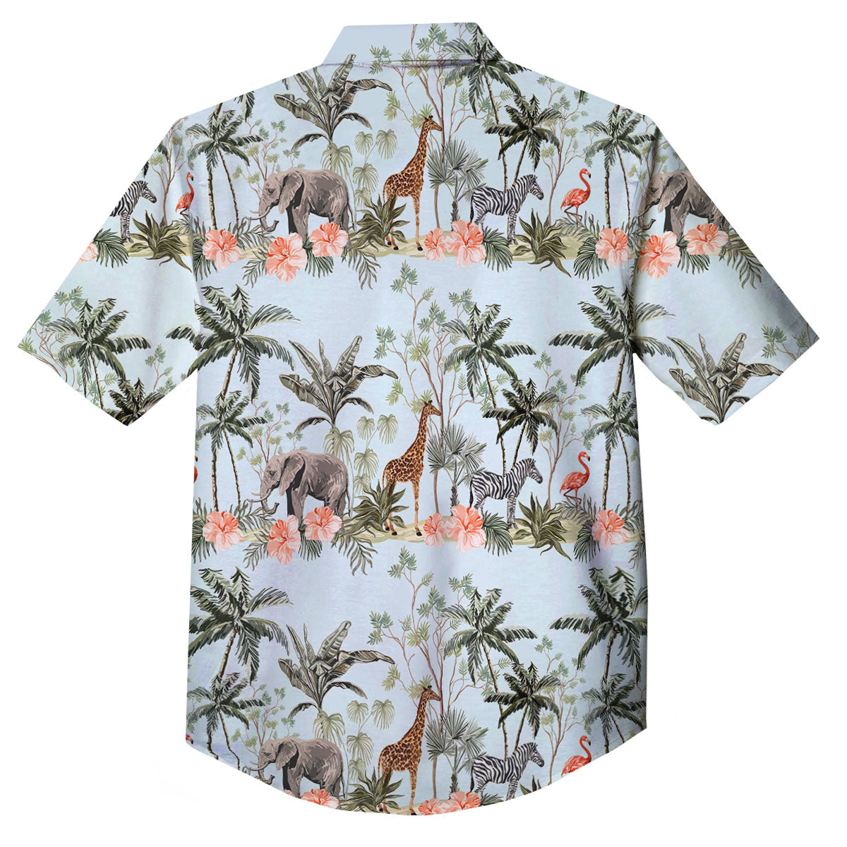 Giraffe Tropical Zebra Print Pattern Button Up Shirt-grizzshop