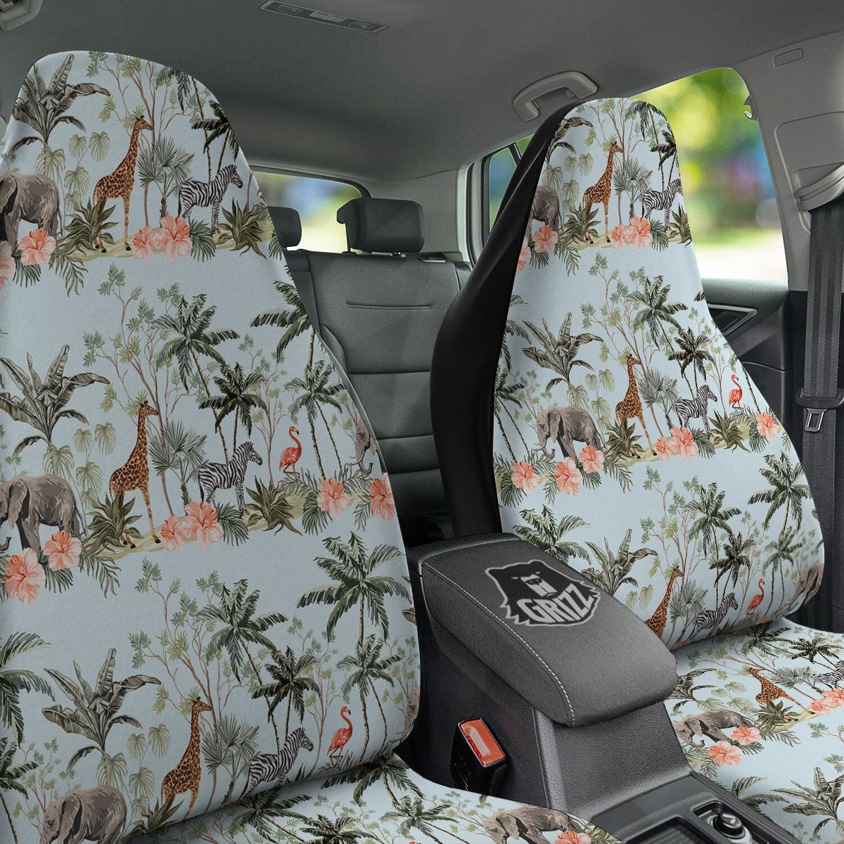 Giraffe Tropical Zebra Print Pattern Car Seat Covers-grizzshop