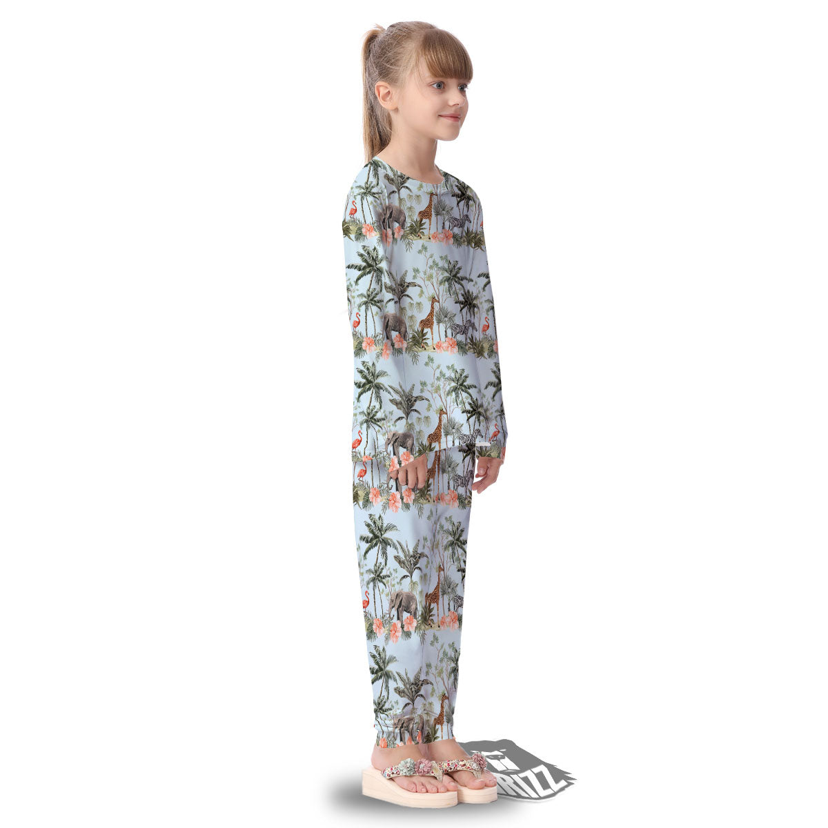 Giraffe Tropical Zebra Print Pattern Kid's Pajamas-grizzshop