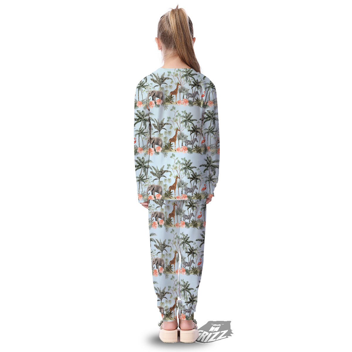 Giraffe Tropical Zebra Print Pattern Kid's Pajamas-grizzshop