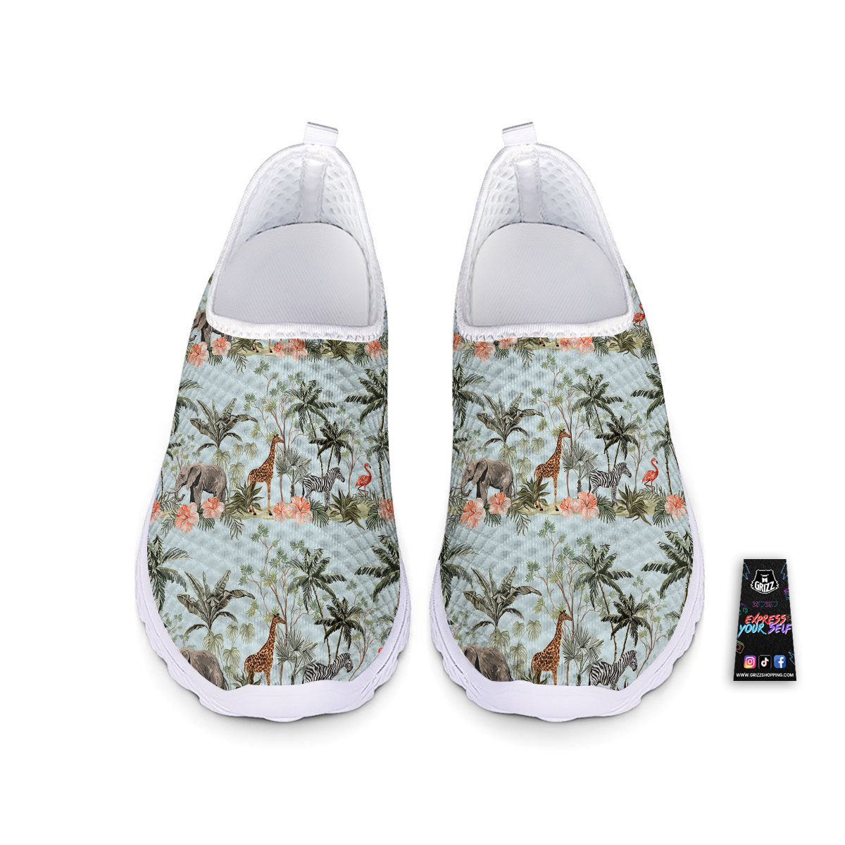 Giraffe Tropical Zebra Print Pattern Nurse Shoes-grizzshop