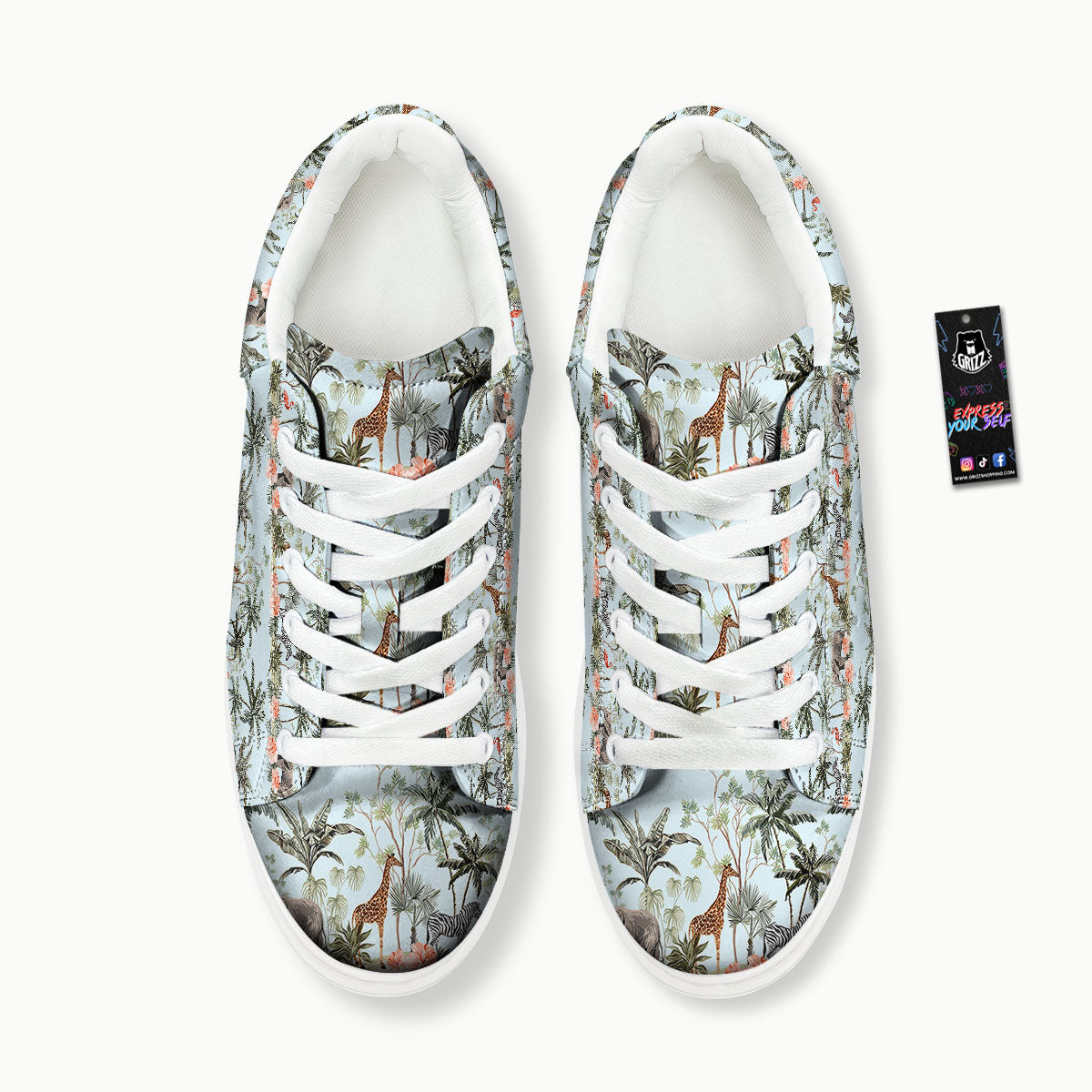 Giraffe Tropical Zebra Print Pattern Platform Shoes-grizzshop