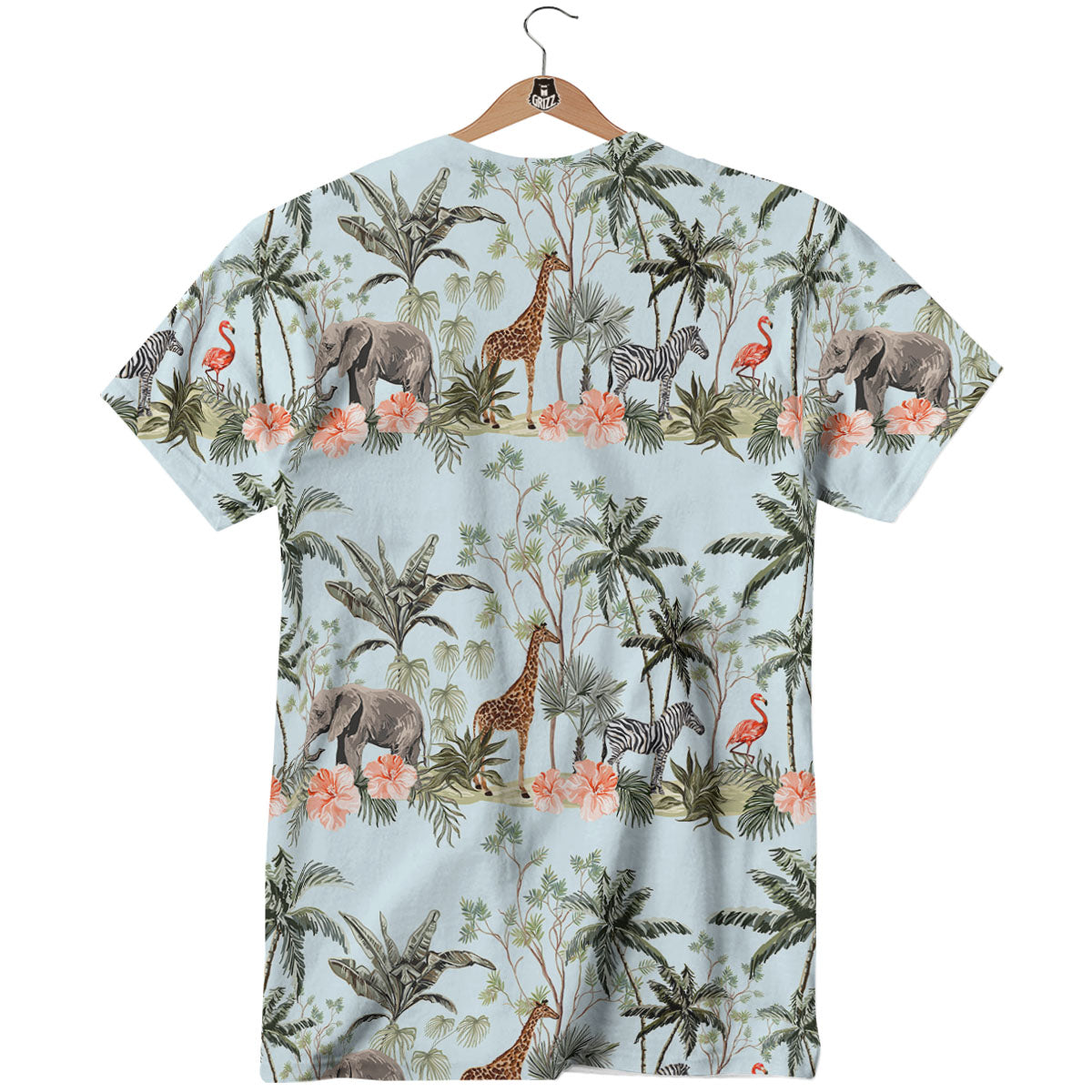 Giraffe Tropical Zebra Print Pattern T-Shirt-grizzshop