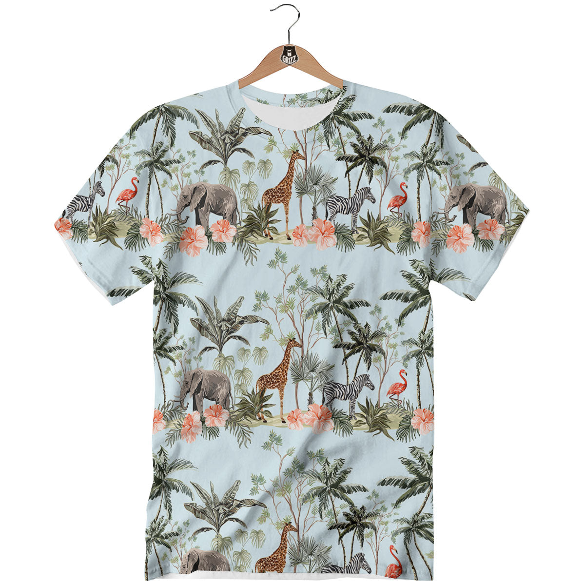 Giraffe Tropical Zebra Print Pattern T-Shirt-grizzshop