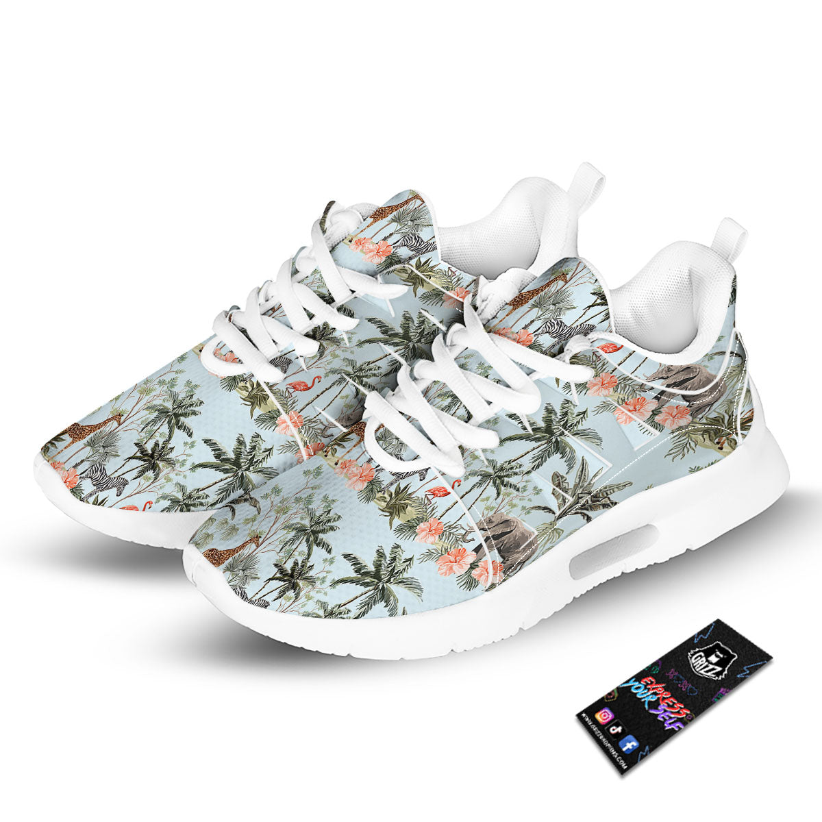Giraffe Tropical Zebra Print Pattern Tennis Shoes-grizzshop