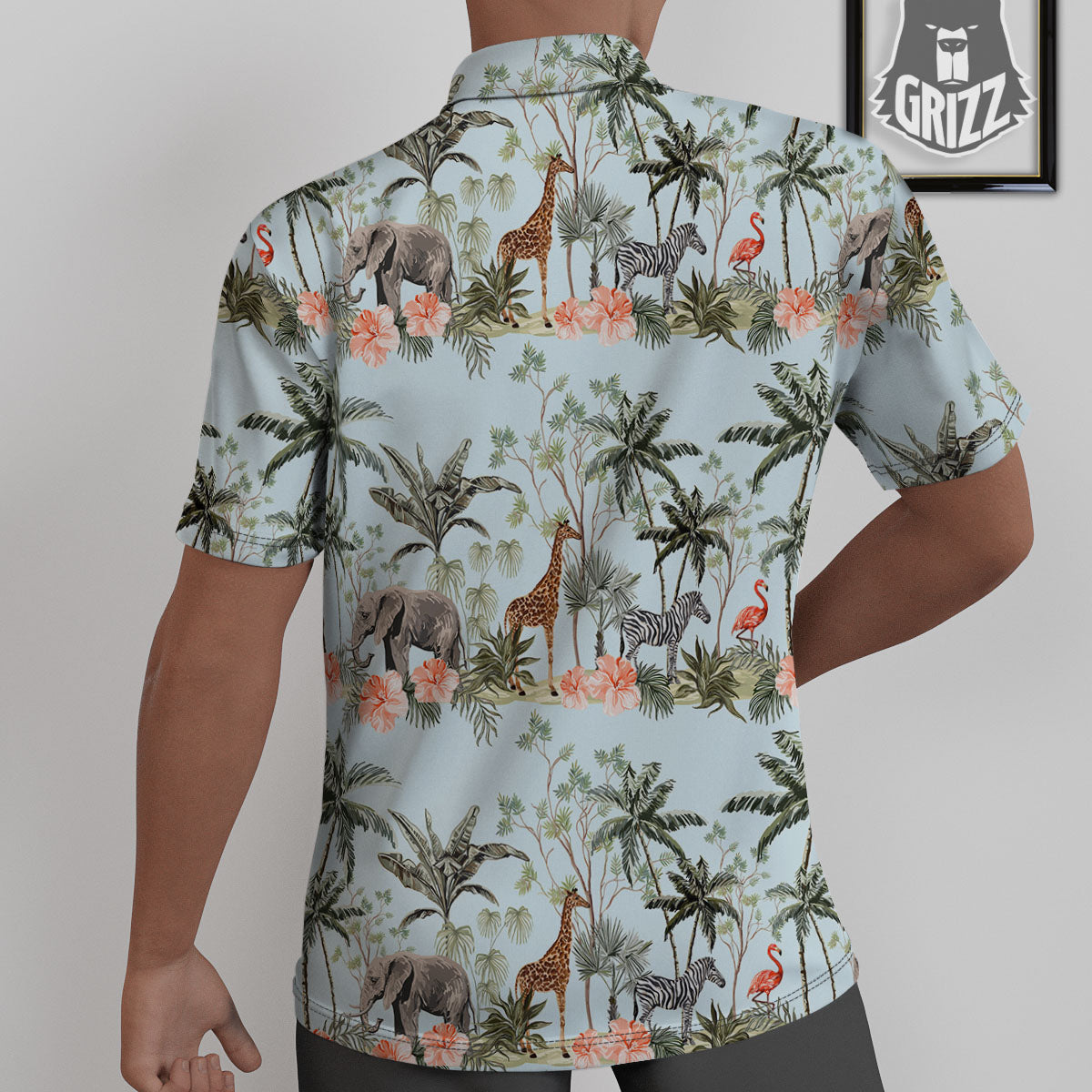 Giraffe Tropical Zebra Print Pattern Untucked Shirts-grizzshop