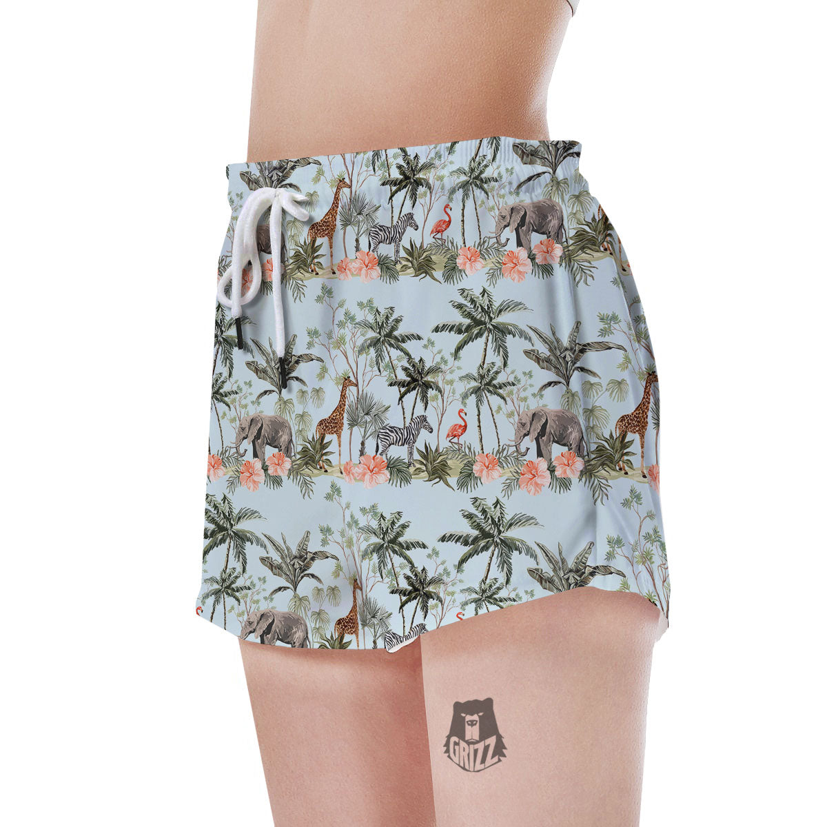 Giraffe Tropical Zebra Print Pattern Women's Shorts-grizzshop