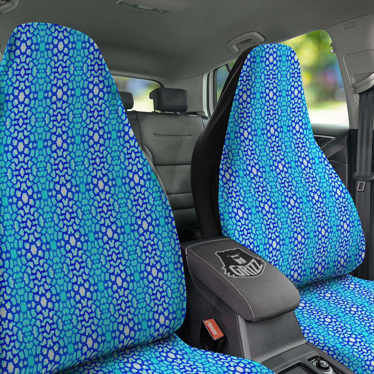 Giraffe Turquoise Print Pattern Car Seat Covers-grizzshop