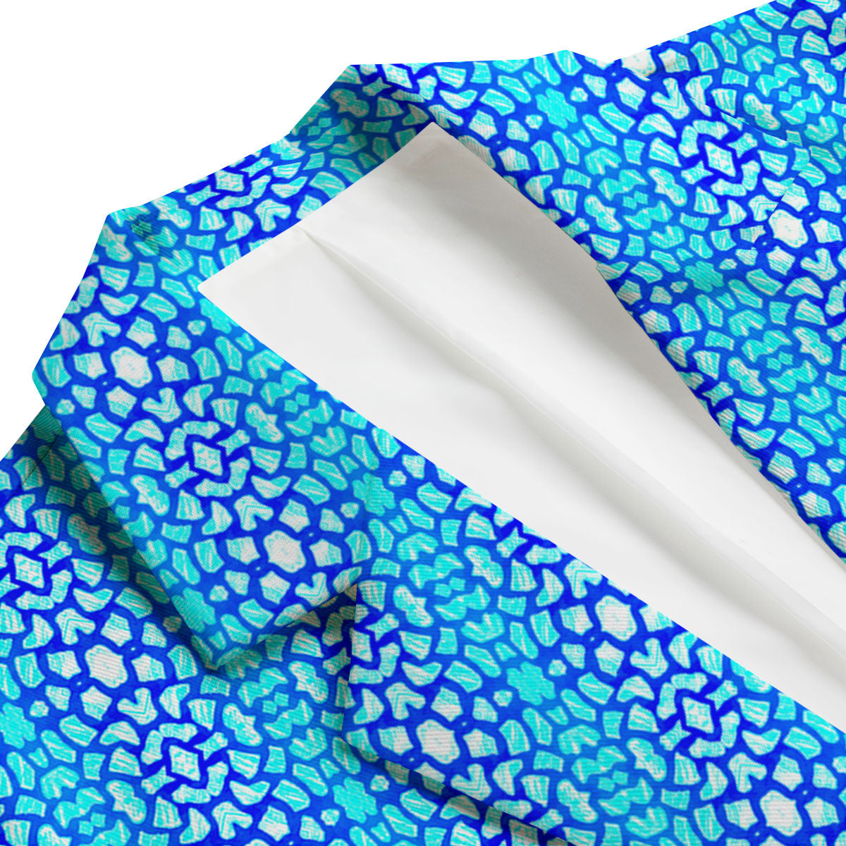 Giraffe Turquoise Print Pattern Men's Blazer-grizzshop