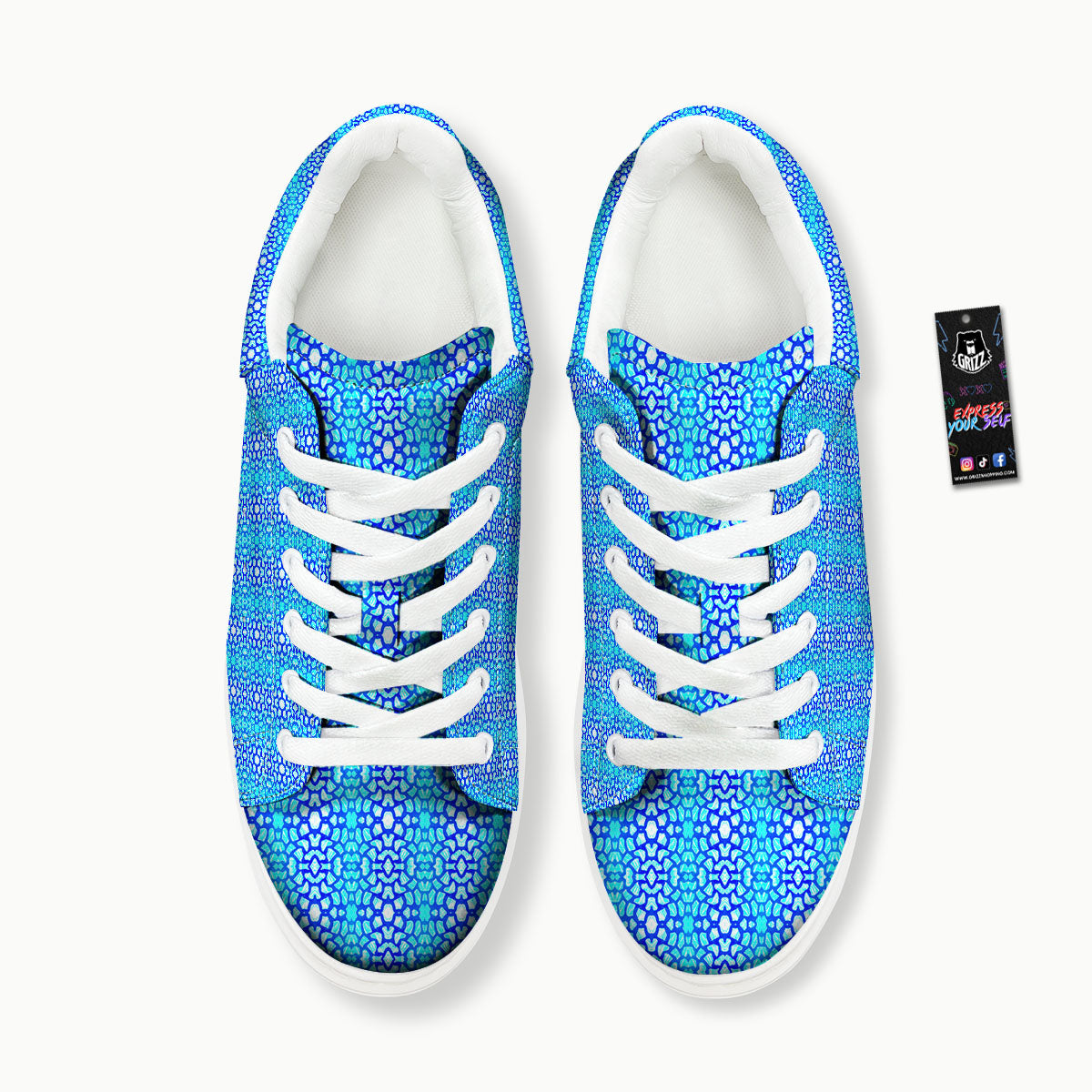 Giraffe Turquoise Print Pattern Platform Shoes-grizzshop