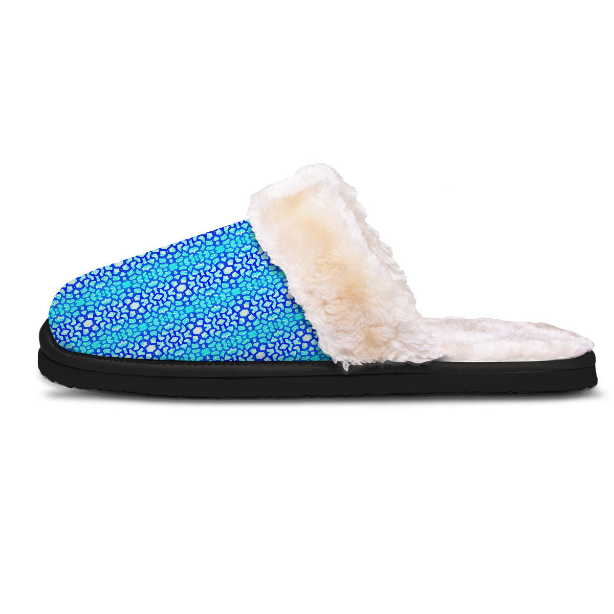 Giraffe Turquoise Print Pattern Slippers-grizzshop