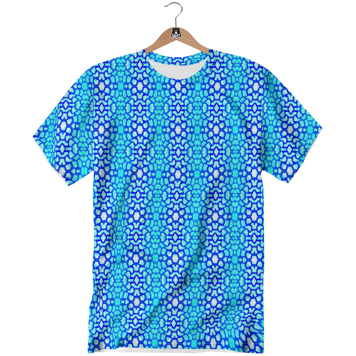 Giraffe Turquoise Print Pattern T-Shirt-grizzshop