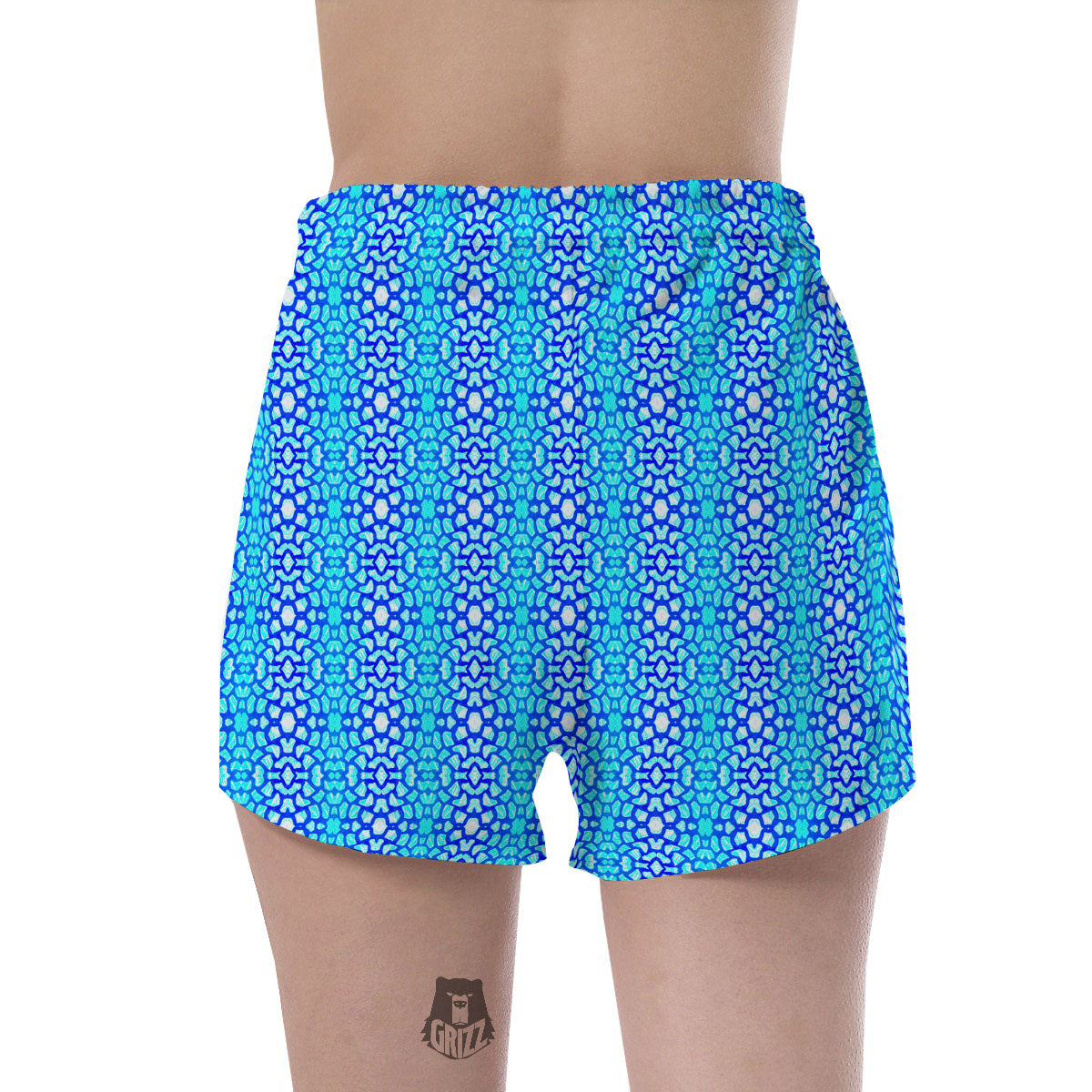Giraffe Turquoise Print Pattern Women's Shorts-grizzshop
