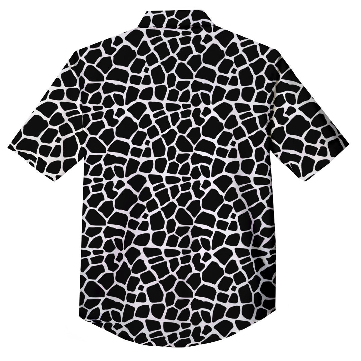 Giraffe White And Black Print Pattern Button Up Shirt-grizzshop