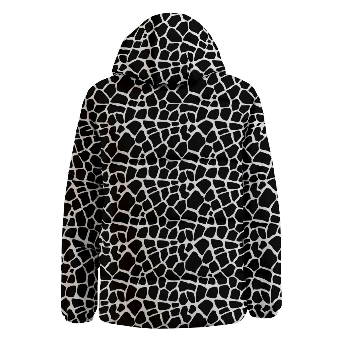 Giraffe White And Black Print Pattern Down Jacket-grizzshop