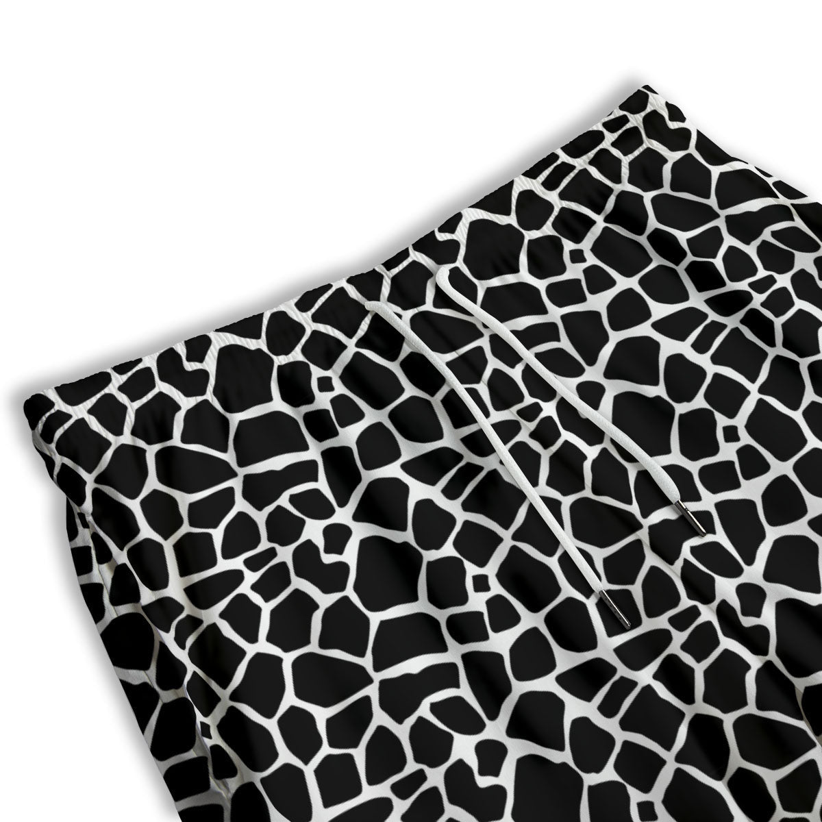Giraffe White And Black Print Pattern Men's Athletic Shorts