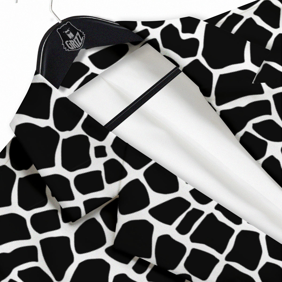 Giraffe White And Black Print Pattern Men's Sport Coat-grizzshop