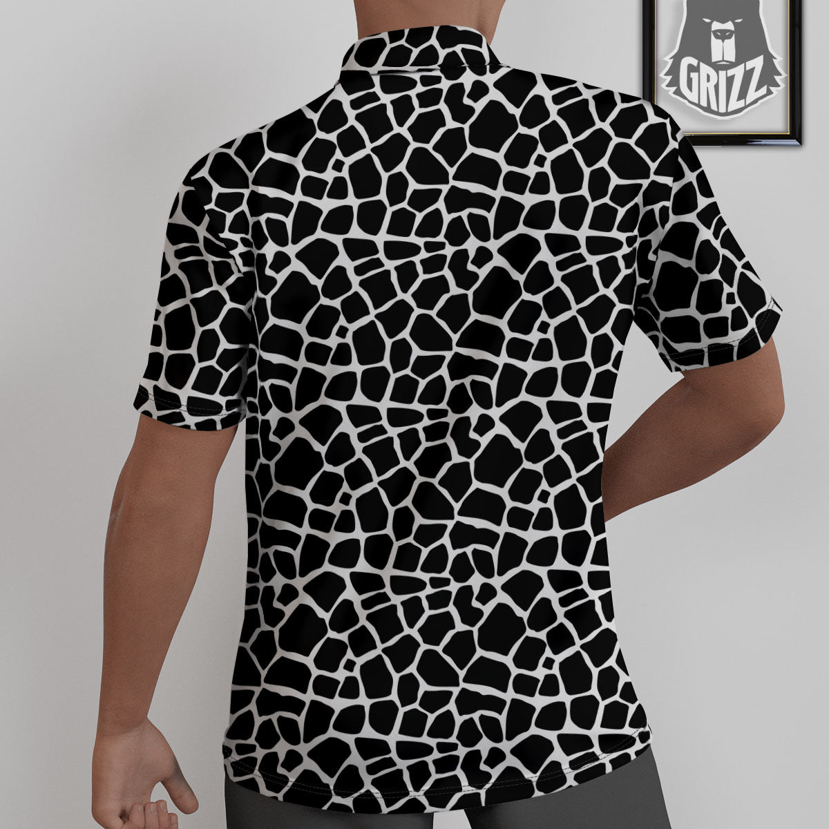Giraffe White And Black Print Pattern Untucked Shirts-grizzshop