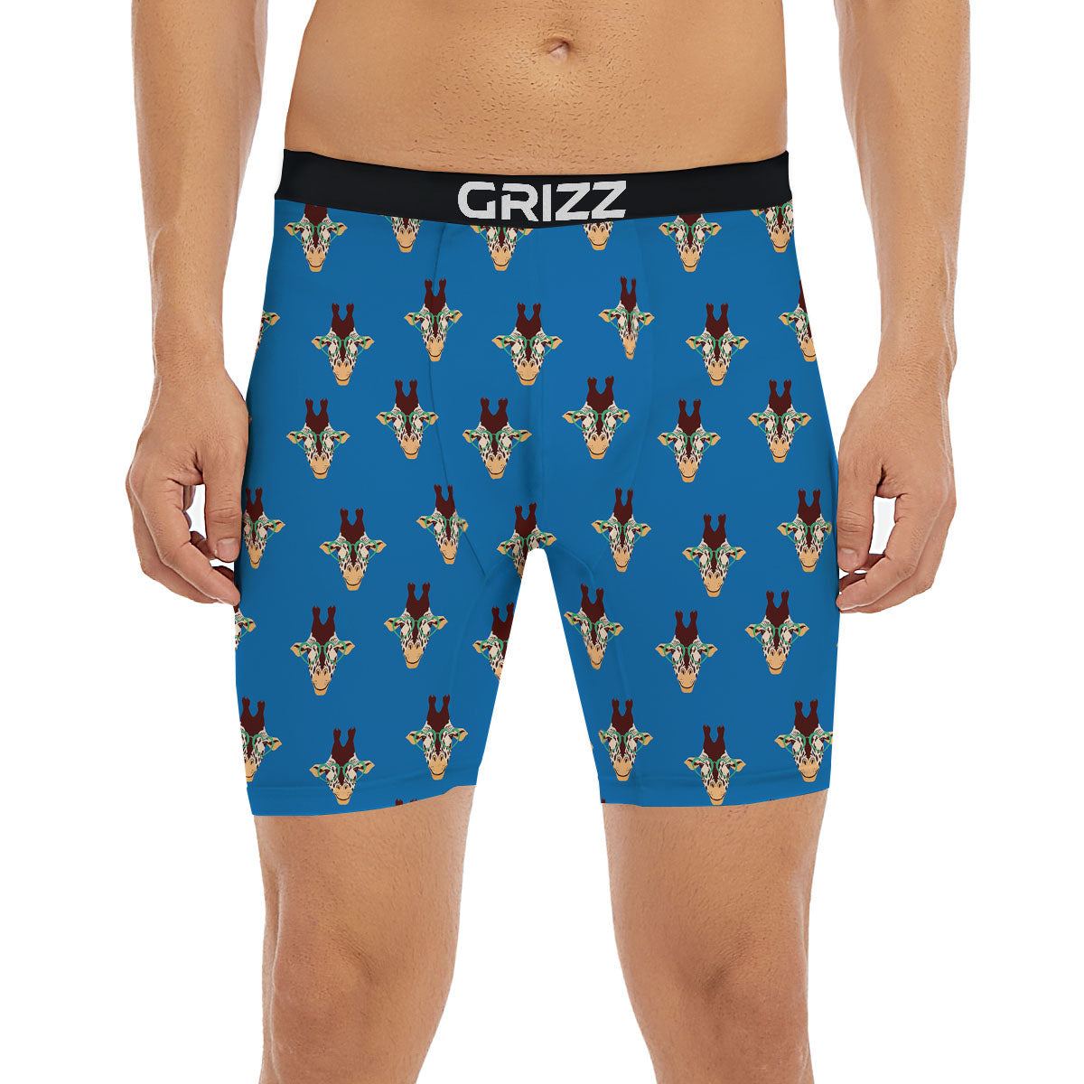 Giraffe With Glasses Print Pattern Boxer Briefs-grizzshop