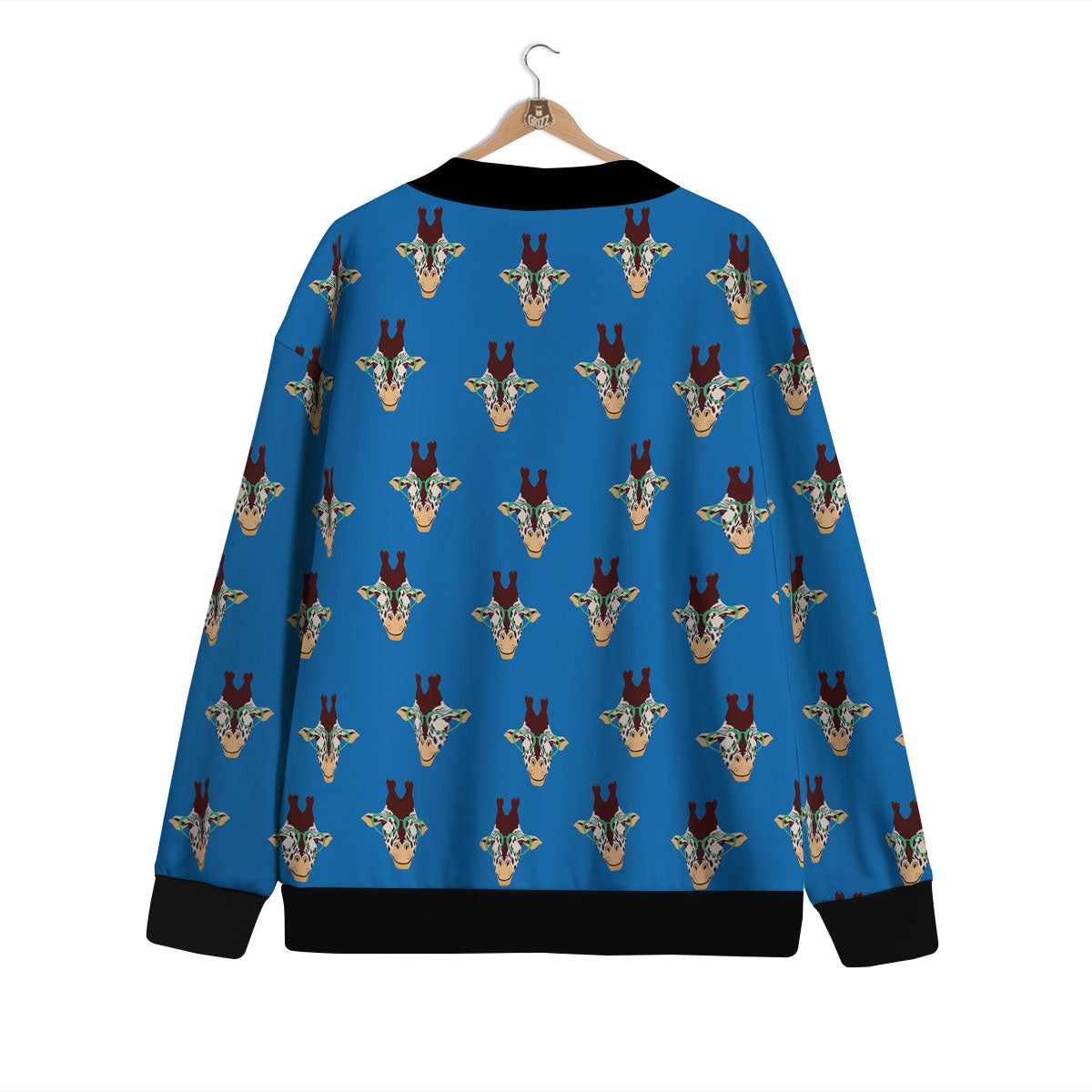 Giraffe With Glasses Print Pattern Cardigan-grizzshop