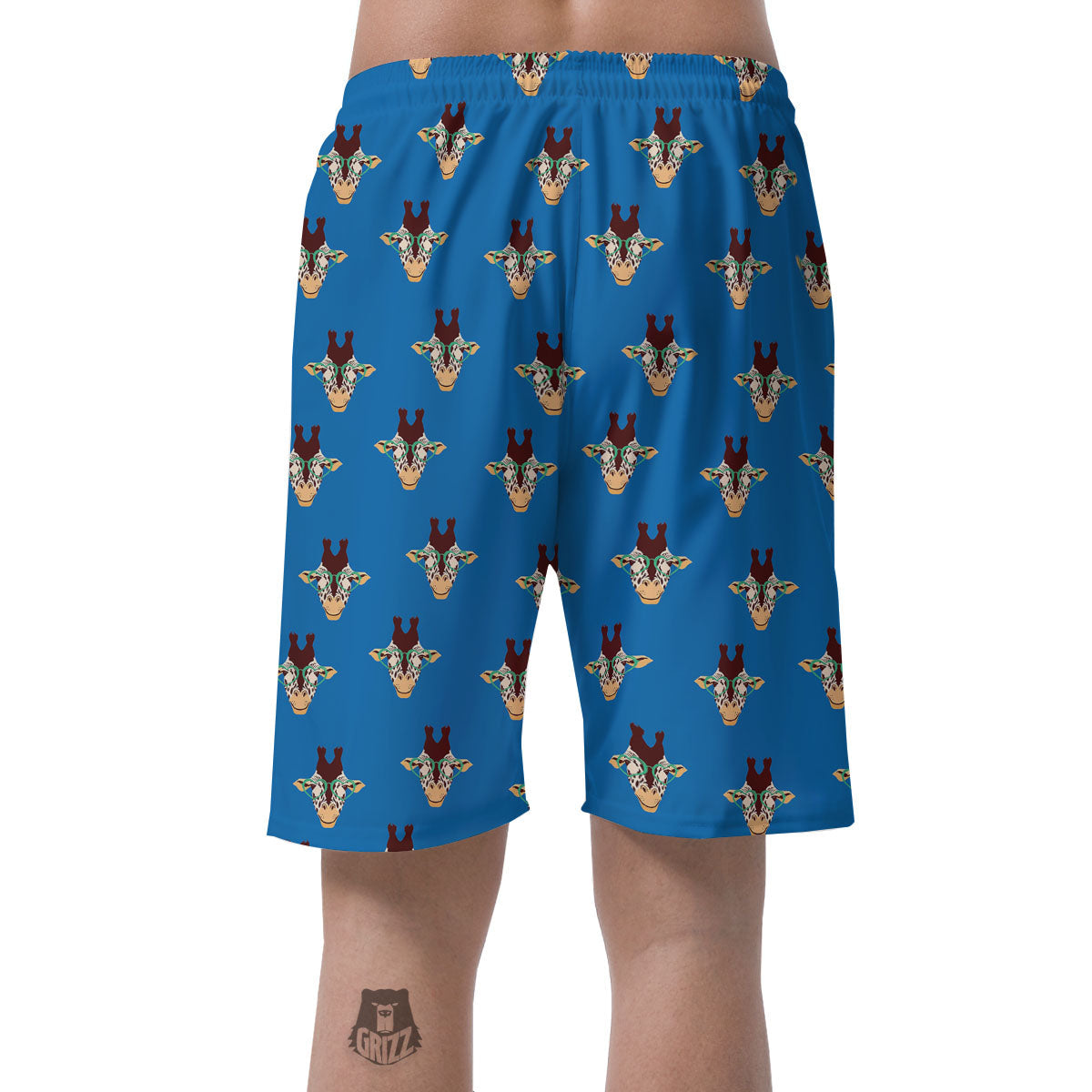 Giraffe With Glasses Print Pattern Men's Shorts-grizzshop