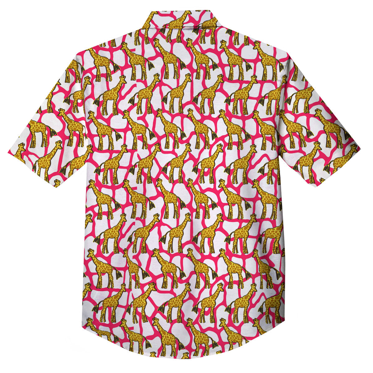 Giraffe Yellow And Pink Print Pattern Button Up Shirt-grizzshop
