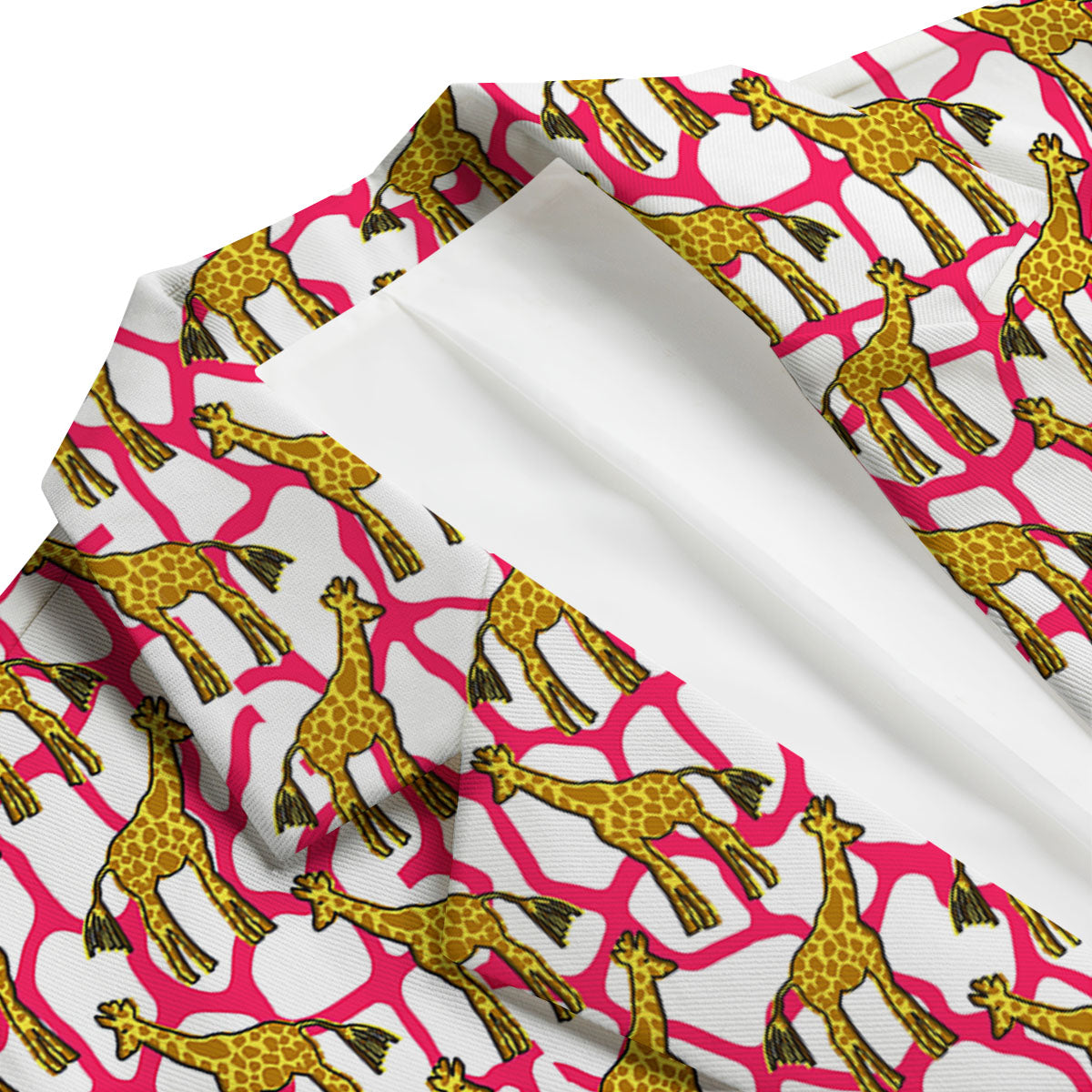 Giraffe Yellow And Pink Print Pattern Men's Blazer-grizzshop