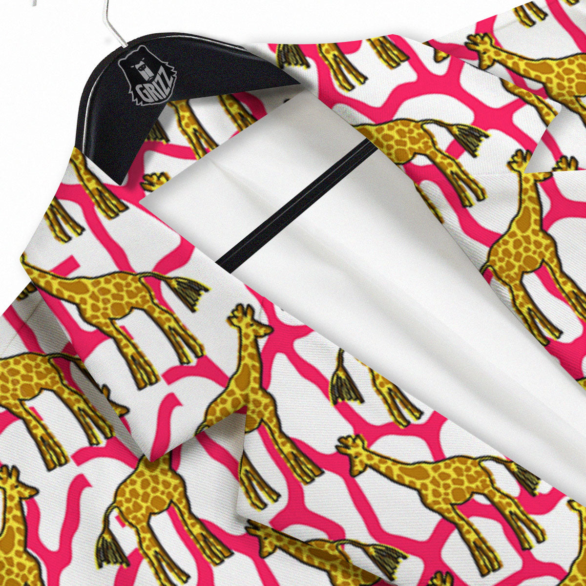 Giraffe Yellow And Pink Print Pattern Men's Sport Coat-grizzshop