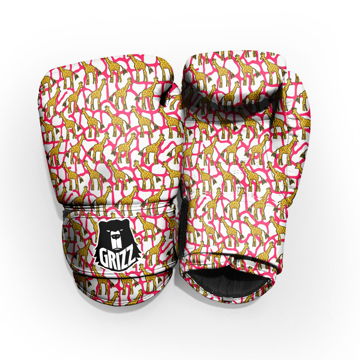 Giraffe Yellow And Pink Print Pattern Pro Boxing Glove