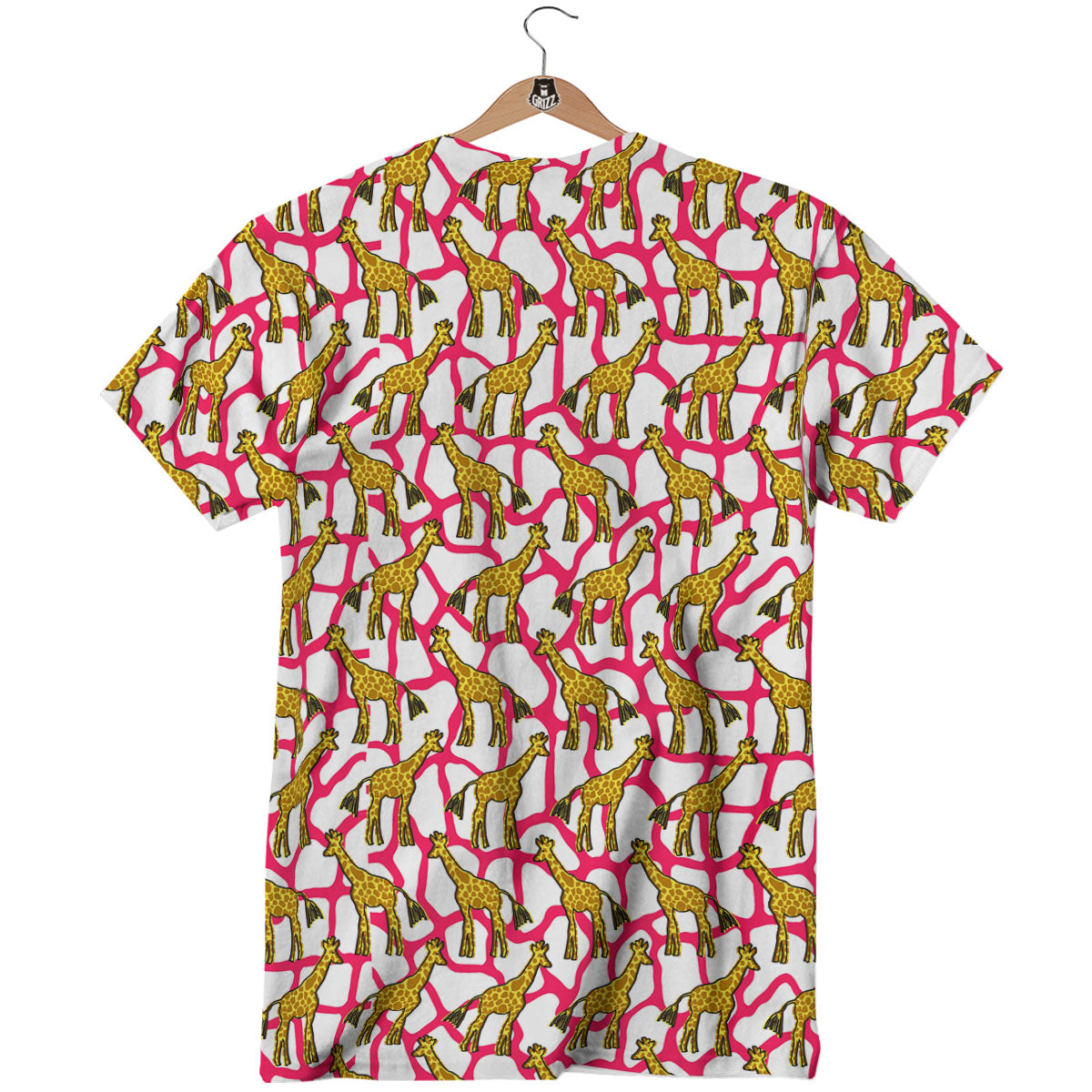 Giraffe Yellow And Pink Print Pattern T-Shirt-grizzshop