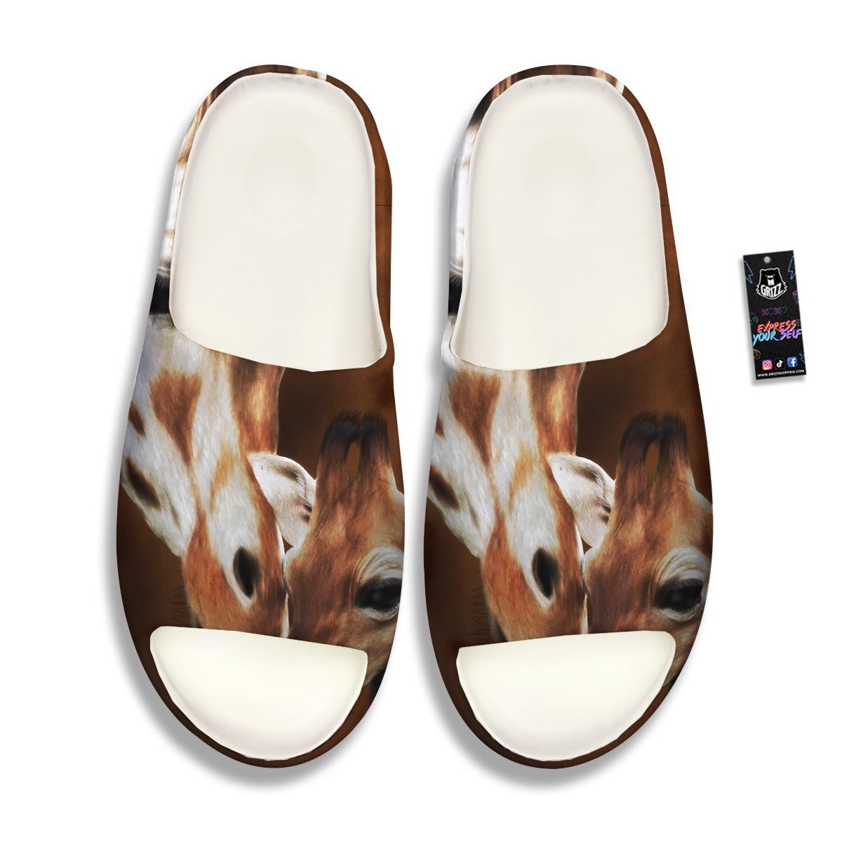 Giraffe Brown Print Sandals-grizzshop