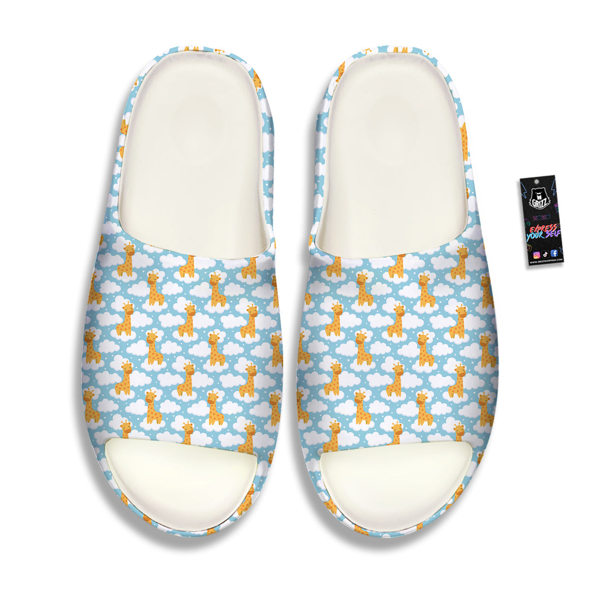 Giraffe Cute Cartoon Print Pattern Sandals-grizzshop