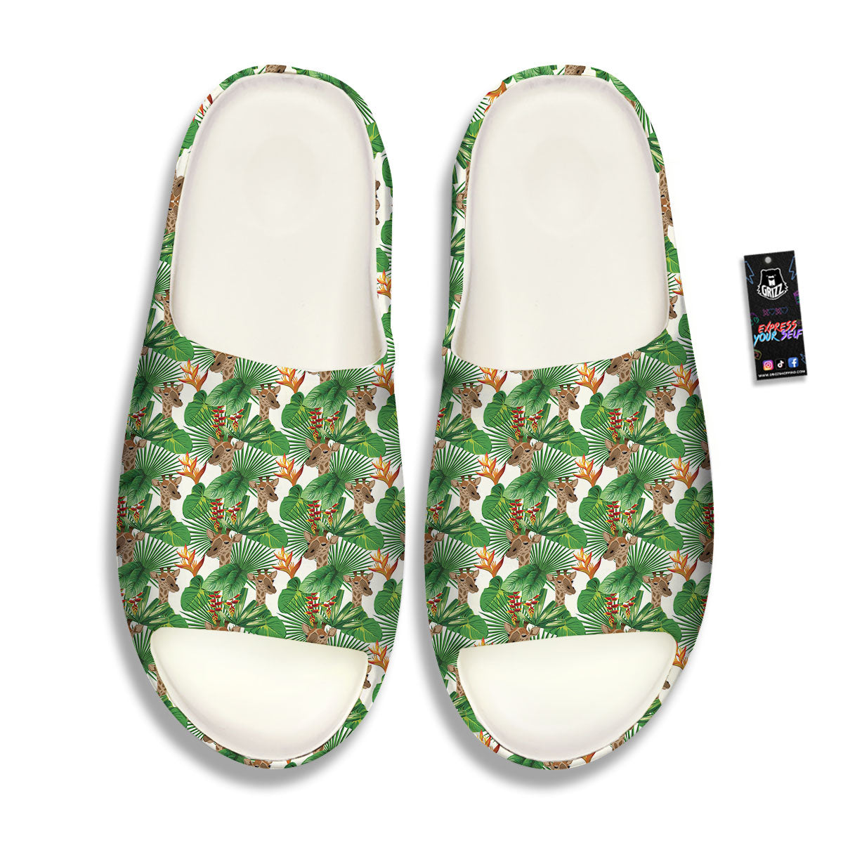 Giraffe Exotic Tropical Print Pattern Sandals-grizzshop