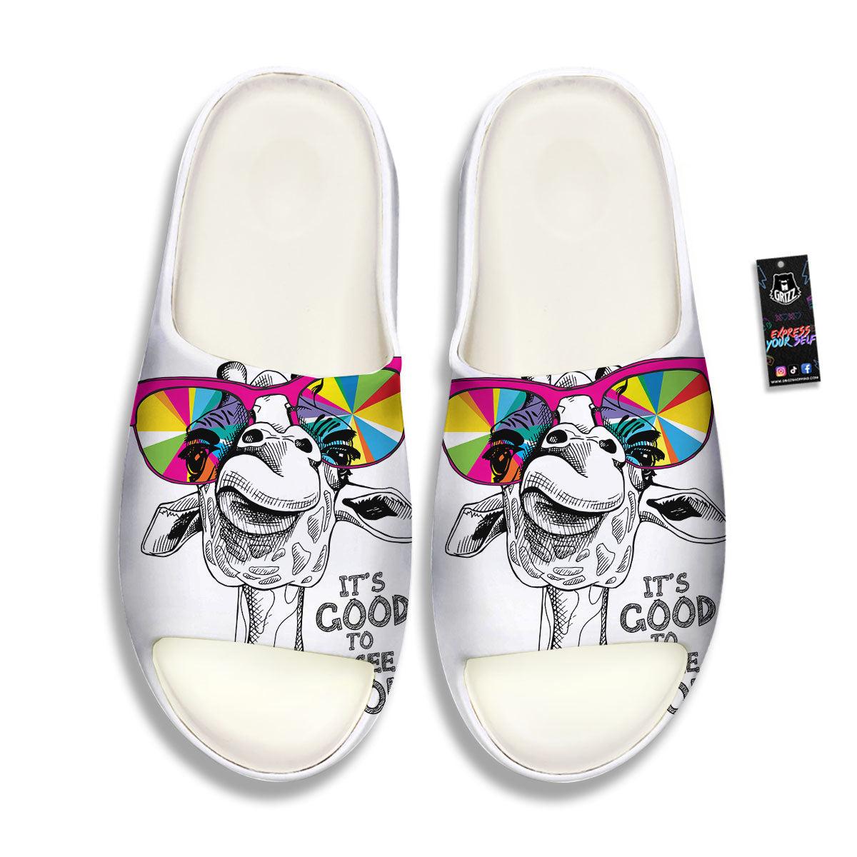 Giraffe Funny Print Sandals-grizzshop